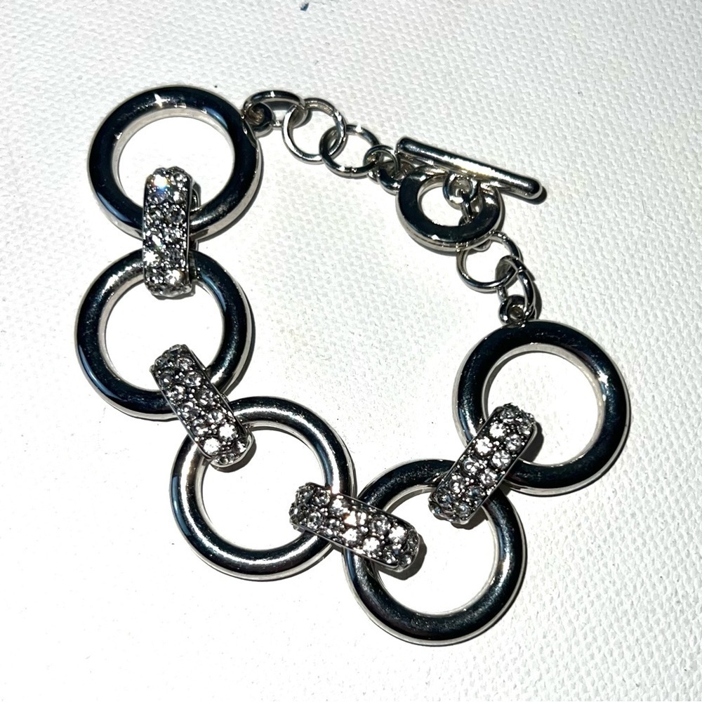 Silver and Rhinestone Bracelet - Picture 2 of 3